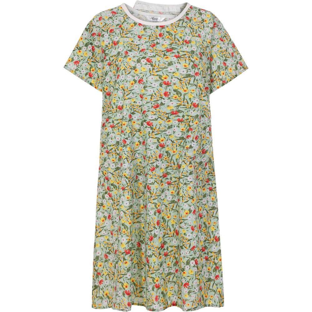 imageAVIIER 100 Cotton Hospital Gowns for Women Open Back Adaptive Clothing Nightgown Post Shoulder Surgery Patient GownDeep Green Floral