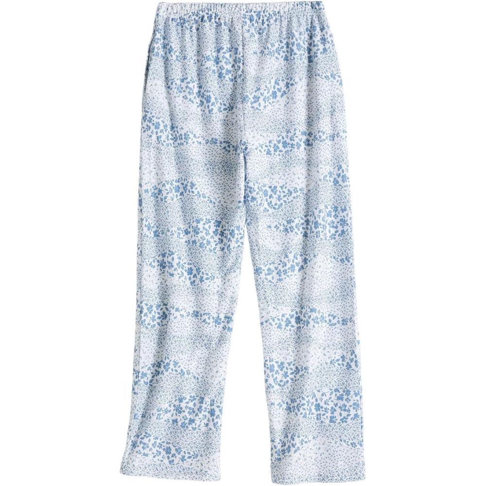imagePNAEONG Women Cotton Pajama Pants Comfy Pj Bottoms Soft Printed Lounge Pant with PocketsPetal Wave