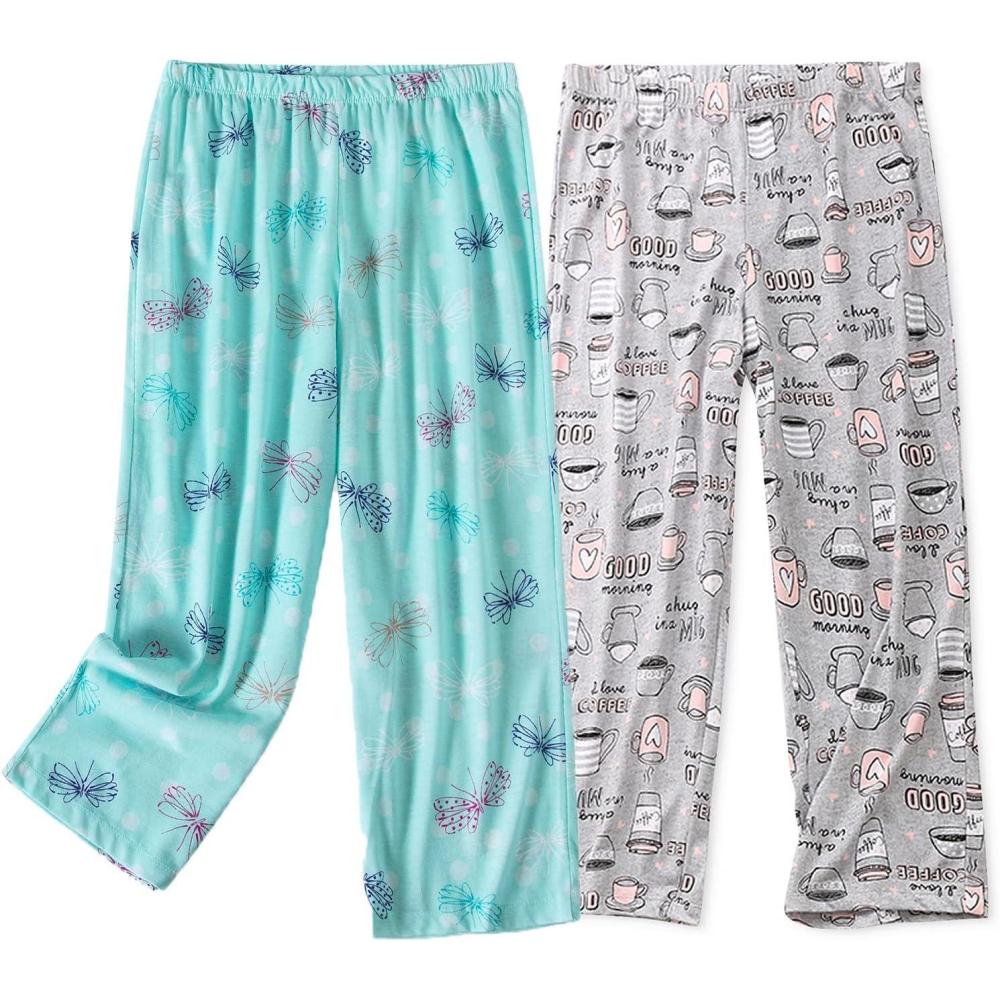 imagePNAEONG Womens Capri Pajama Pants Lounge Causal Bottoms Fun Print Sleep PantsCoffeedragonfly