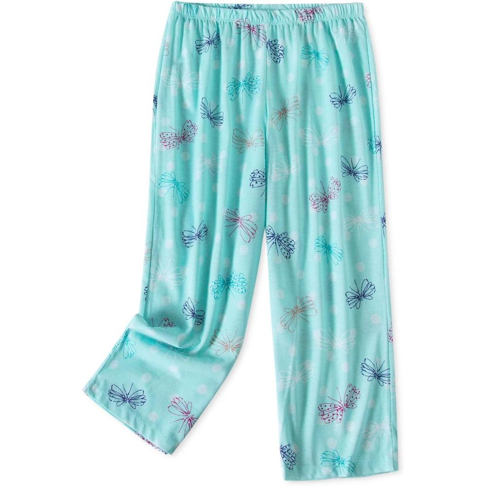 imagePNAEONG Womens Capri Pajama Pants Lounge Causal Bottoms Fun Print Sleep PantsDragonfly