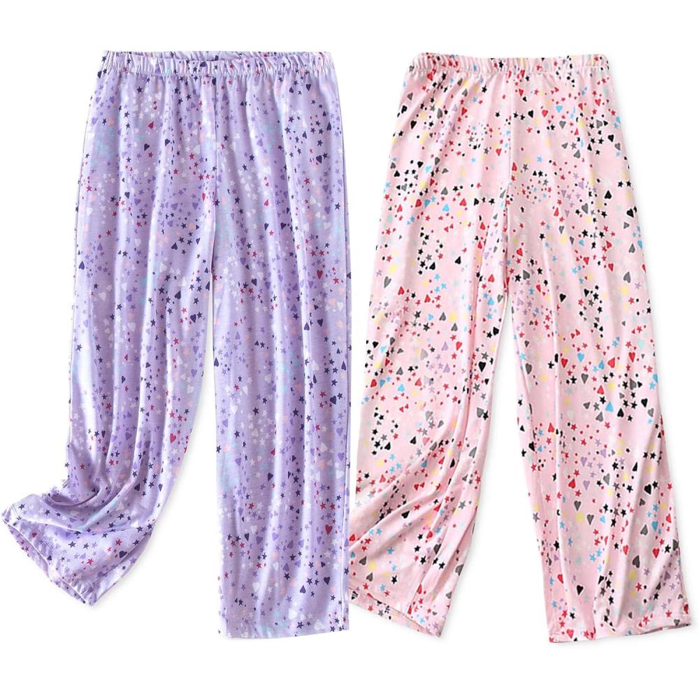 imagePNAEONG Womens Capri Pajama Pants Lounge Causal Bottoms Fun Print Sleep PantsPinkpurple