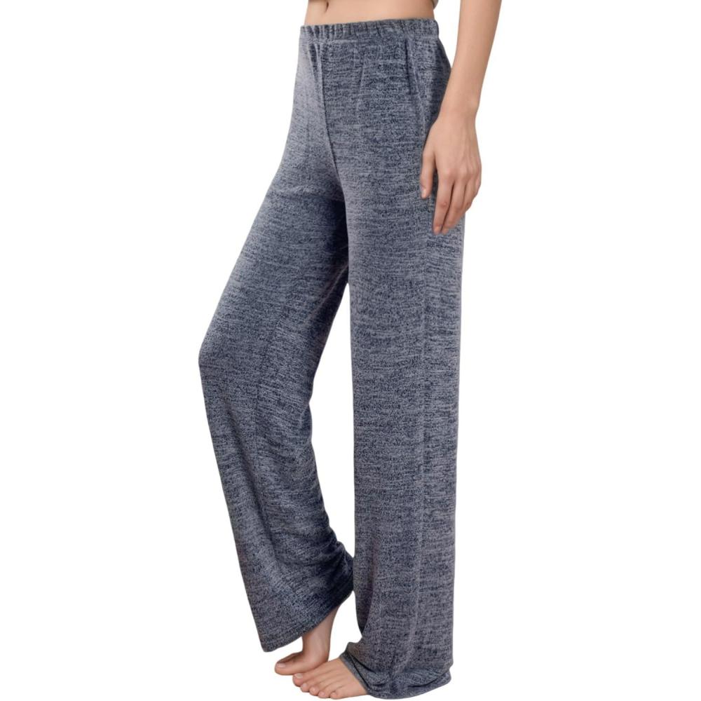 imagePNAEONG Womens Wide Leg Lounge Pants with Pockets Loose Comfy Casual Pajama Pants Cozy Pajama BottomsBlue Grey