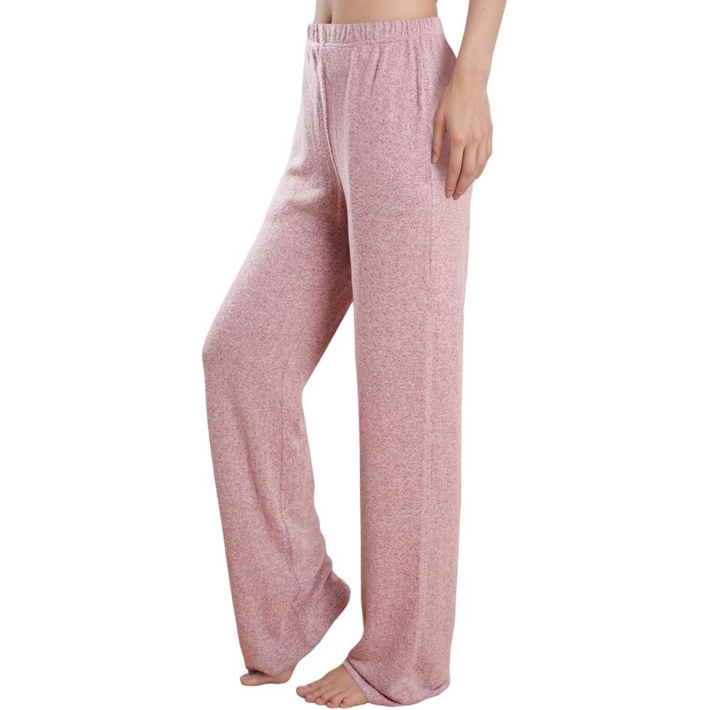 imagePNAEONG Womens Wide Leg Lounge Pants with Pockets Loose Comfy Casual Pajama Pants Cozy Pajama BottomsPink