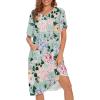 AVIIER House Dress Women Short Sleeve Mumu Lounge Dresses Patio Nightgowns with Pockets