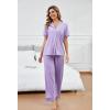 PNAEONG Womens Pajama Sets Short Sleeve Button Down Sleepwear 2 Piece Lounge Sets Soft Pj Sets