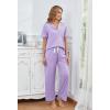 PNAEONG Womens Pajama Sets Short Sleeve Button Down Sleepwear 2 Piece Lounge Sets Soft Pj Sets