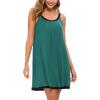 AVIIER Womens Nightgown Soft Cotton Sleeveless Sleep Shirts Wide Strap Nightshirts Full Slip Sleepwear(Lake Blue)