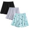 PNAEONG 3 Pack: Womens Pajamas Shorts Set Soft Elastic Waist Lounge Shorts Printed PJ Bottoms(Set 8)