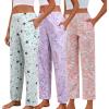 PNAEONG Pajama Pants Women 3 Pack Soft Cotton Lounge Pants Comfy Casual Pajama Bottoms with Elastic Waistband & Pockets(Set 6)