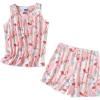 PNAEONG Women Cotton Sleepwear Short Sets Tank&Short Pajamas Sets XTSY208(Pink Flamingo)