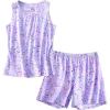 PNAEONG Women Cotton Sleepwear Short Sets Tank&Short Pajamas Sets XTSY208(Purple 1)