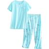 PNAEONG Women Pajama Set Sleepwear Tops with Capri Pants Casual and Fun Prints Pajama Sets(C Dragonfly)