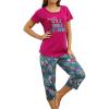 PNAEONG Women Pajama Set Sleepwear Tops with Capri Pants Casual and Fun Prints Pajama Sets(Jungle)