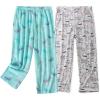 PNAEONG Women’s Capri Pajama Pants Lounge Causal Bottoms Fun Print Sleep Pants(Coffee+dragonfly)