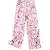 PNAEONG Women’s Capri Pajama Pants Lounge Causal Bottoms Fun Print Sleep Pants(Pink Heart)