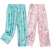 PNAEONG Women’s Capri Pajama Pants Lounge Causal Bottoms Fun Print Sleep Pants(Pink+dragonfly)