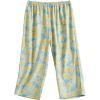 PNAEONG Women’s Capri Pajama Pants Lounge Causal Bottoms Fun Print Sleep Pants(Yellow Green)