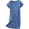 PNAEONG Women’s Cotton Nightgown Sleepwear Short Sleeves Shirt Casual Print Sleepdress(Constellation)