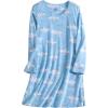 PNAEONG Women’s Cotton Sleepwear Long Sleeves Nightgown Print Tee Sleep Dress(Long Cloud Moon)