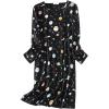PNAEONG Women’s Cotton Sleepwear Long Sleeves Nightgown Print Tee Sleep Dress(Long Color Star)