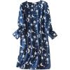 PNAEONG Women’s Cotton Sleepwear Long Sleeves Nightgown Print Tee Sleep Dress(Long Deep Night)