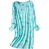 PNAEONG Women’s Cotton Sleepwear Long Sleeves Nightgown Print Tee Sleep Dress(Long Dragonfly)