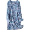 PNAEONG Women’s Cotton Sleepwear Long Sleeves Nightgown Print Tee Sleep Dress(Long Good Night)