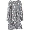 PNAEONG Women’s Cotton Sleepwear Long Sleeves Nightgown Print Tee Sleep Dress(Long Gray Penguin)