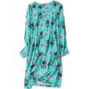 PNAEONG Women’s Cotton Sleepwear Long Sleeves Nightgown Print Tee Sleep Dress(Long Green Cats)