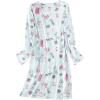 PNAEONG Women’s Cotton Sleepwear Long Sleeves Nightgown Print Tee Sleep Dress(Long Hello Cats)