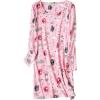 PNAEONG Women’s Cotton Sleepwear Long Sleeves Nightgown Print Tee Sleep Dress(Long Pink Cats)