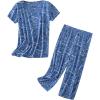 PNAEONG Women’s Pajama Set – Sleepwear Tops with Capri Pants Casual and Fun Prints Pajama Sets SY215-Purple-XL(Constellation)