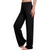 PNAEONG Womens Wide Leg Lounge Pants with Pockets Loose Comfy Casual Pajama Pants Cozy Pajama Bottoms(Black)
