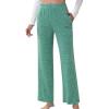 PNAEONG Womens Wide Leg Lounge Pants with Pockets Loose Comfy Casual Pajama Pants Cozy Pajama Bottoms(Green)