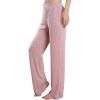 PNAEONG Womens Wide Leg Lounge Pants with Pockets Loose Comfy Casual Pajama Pants Cozy Pajama Bottoms(Pink)