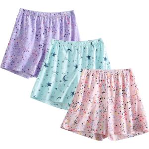 PNAEONG 3 Pack: Womens Pajamas Shorts Set Soft Elastic Waist Lounge Shorts Printed PJ Bottoms(Set 6)