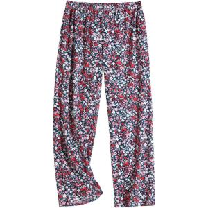 PNAEONG Women Cotton Pajama Pants Comfy Pj Bottoms Soft Printed Lounge Pant with Pockets(Red Little Flower)