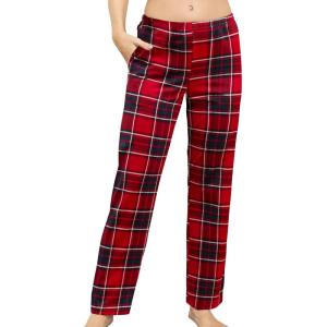 PNAEONG Women Cotton Pajama Pants Comfy Pj Bottoms Soft Printed Lounge Pant with Pockets(Red Plaid)