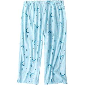 PNAEONG Women’s Capri Pajama Pants Lounge Causal Bottoms Fun Print Sleep Pants(Blue Moon)