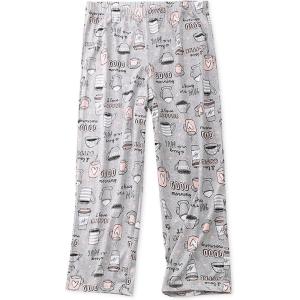 PNAEONG Women’s Capri Pajama Pants Lounge Causal Bottoms Fun Print Sleep Pants(Coffee)