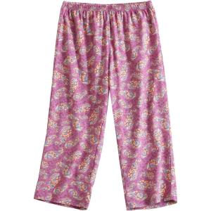 PNAEONG Women’s Capri Pajama Pants Lounge Causal Bottoms Fun Print Sleep Pants(Pink Boho)