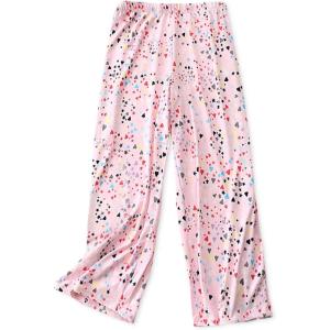 PNAEONG Women’s Capri Pajama Pants Lounge Causal Bottoms Fun Print Sleep Pants(Pink Heart)
