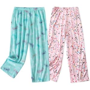 PNAEONG Women’s Capri Pajama Pants Lounge Causal Bottoms Fun Print Sleep Pants(Pink+dragonfly)