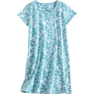 PNAEONG Women’s Cotton Nightgown Sleepwear Short Sleeves Shirt Casual Print Sleepdress(Green)