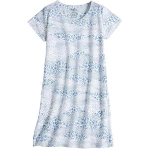 PNAEONG Women’s Cotton Nightgown Sleepwear Short Sleeves Shirt Casual Print Sleepdress(Petal Wave)