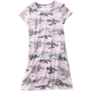 PNAEONG Women’s Cotton Nightgown Sleepwear Short Sleeves Shirt Casual Print Sleepdress(Pink Camouflage)
