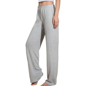 PNAEONG Womens Wide Leg Lounge Pants with Pockets Loose Comfy Casual Pajama Pants Cozy Pajama Bottoms(Light Grey)