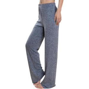 PNAEONG Womens Wide Leg Lounge Pants with Pockets Loose Comfy Casual Pajama Pants Cozy Pajama Bottoms(Medium Blue)