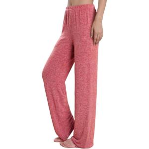 PNAEONG Womens Wide Leg Lounge Pants with Pockets Loose Comfy Casual Pajama Pants Cozy Pajama Bottoms(Red)