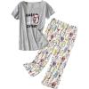 PNAEONG Women Pajama Set Sleepwear Tops with Capri Pants Casual and Fun Prints Pajama Sets(Penguin)